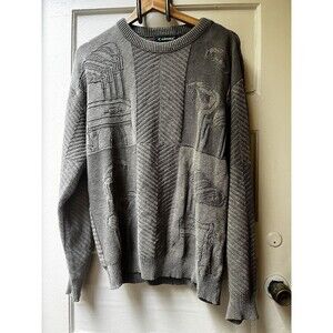 Vintage 90s Carmel Golf Mens Sweater L  Embroidered Grunge Earthy Outdoors USA